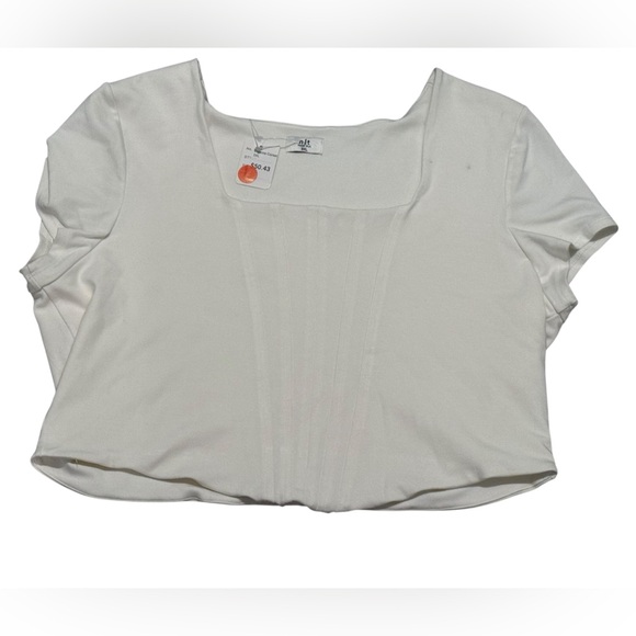 NWT - NLT Corinne Corset Cap Sleeve Crop Top In White Size Size 3X - Picture 1 of 6